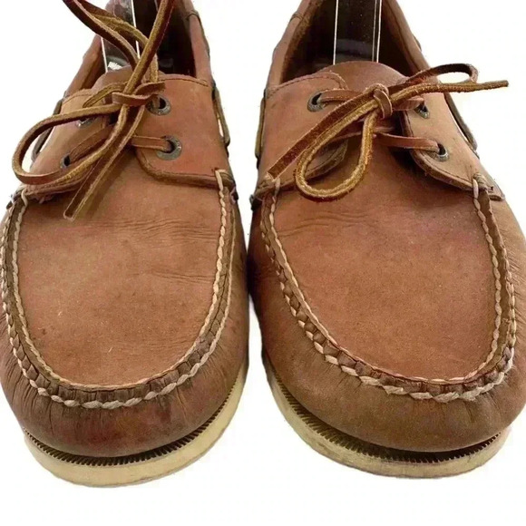 LL Bean mens size 11 Napa leather boat shoes coastal - Picture 2 of 13